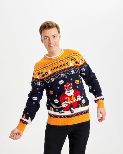 Pull de Noël de hockey en édition limitée - Style homme