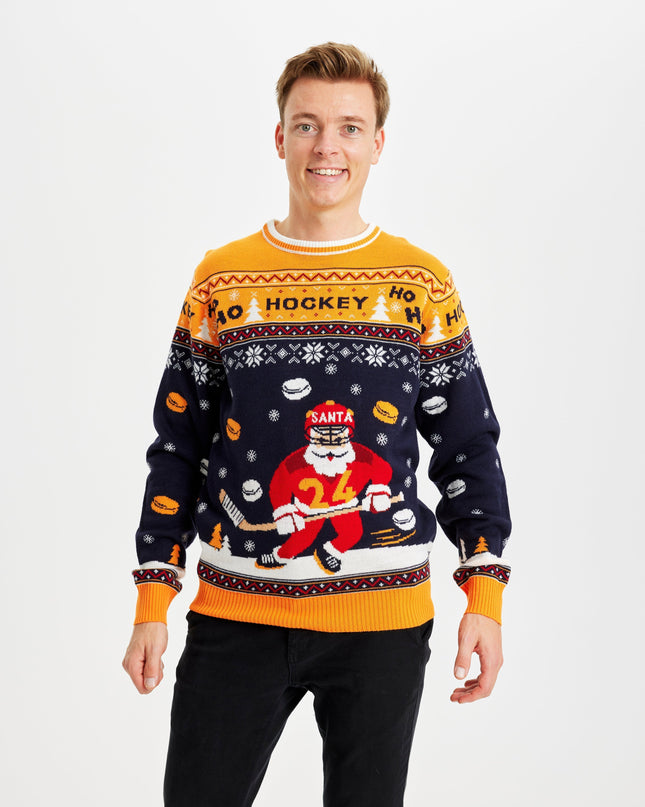 Pull de Noël de hockey en édition limitée - Style homme