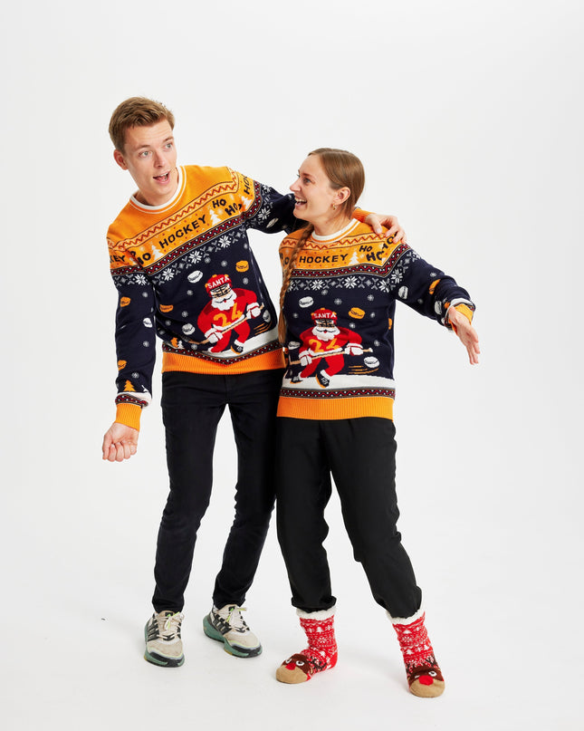 Pull de Noël de hockey en édition limitée - Style homme