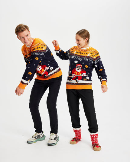 Pull de Noël de hockey en édition limitée - Style homme
