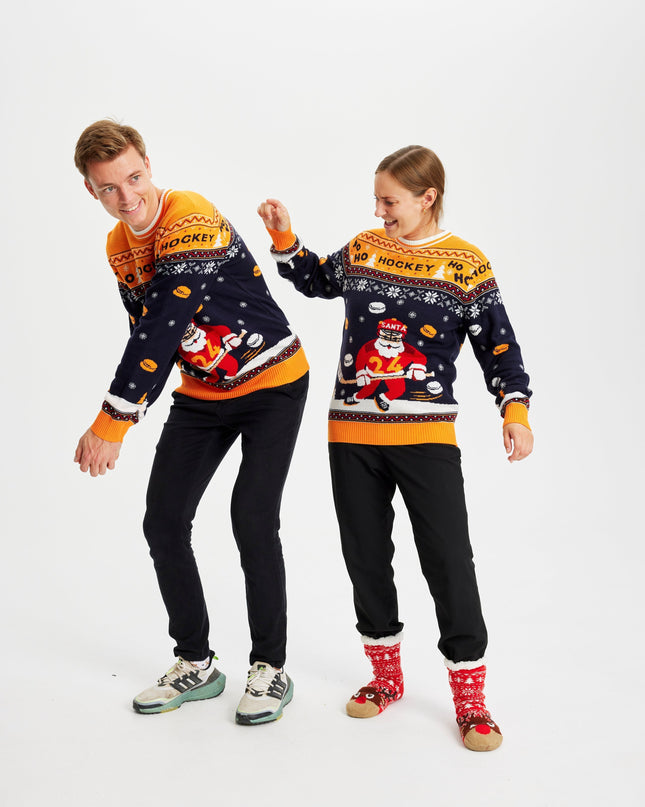 Pull de Noël de hockey en édition limitée - Style homme
