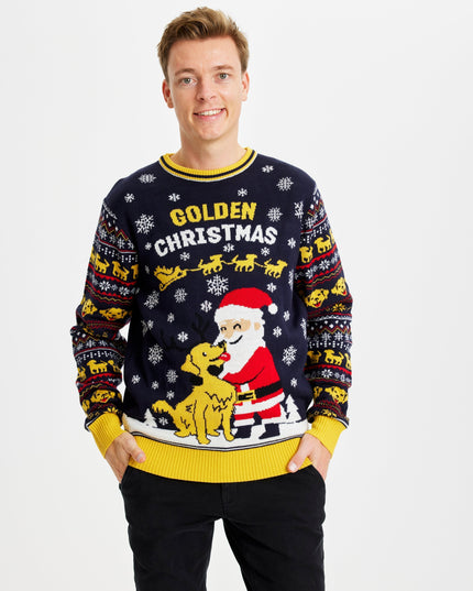 Pull de Noël doré pour hommes