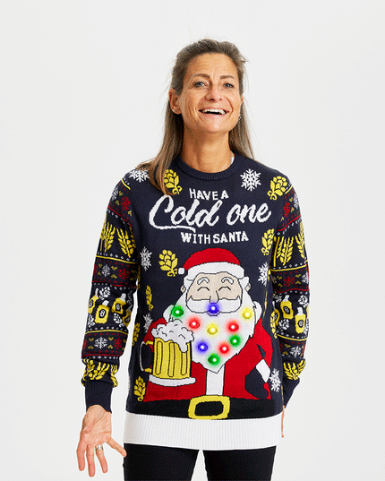 Pull de Noël « Have a Cold One with Santa » pour femmes