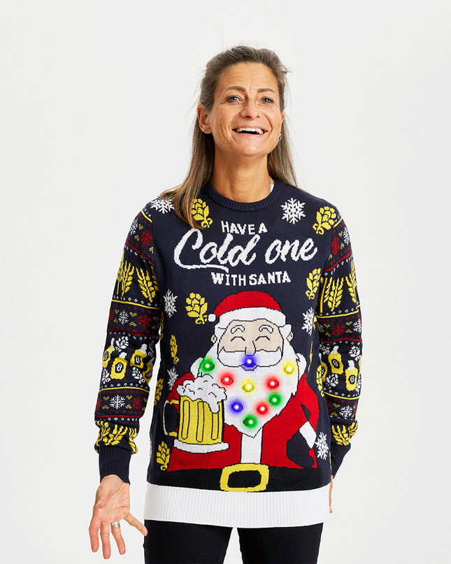 Pull de Noël « Have a Cold One with Santa » pour femmes