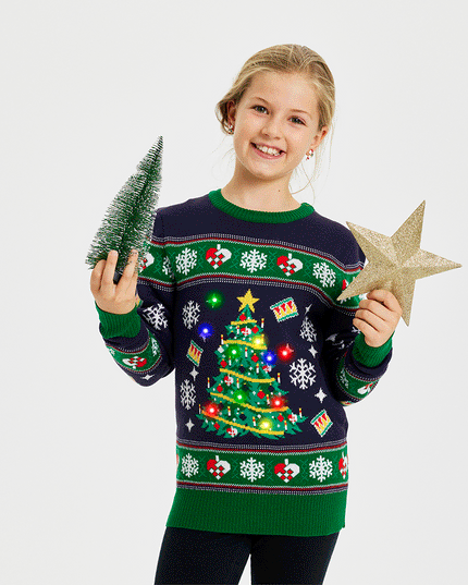 Pull de Noël lumineux pour enfants