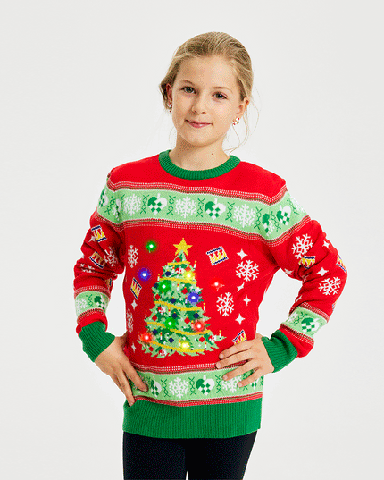Pull de Noël lumineux pour enfants