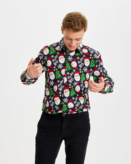 Chemise de Noël noire - Style festif