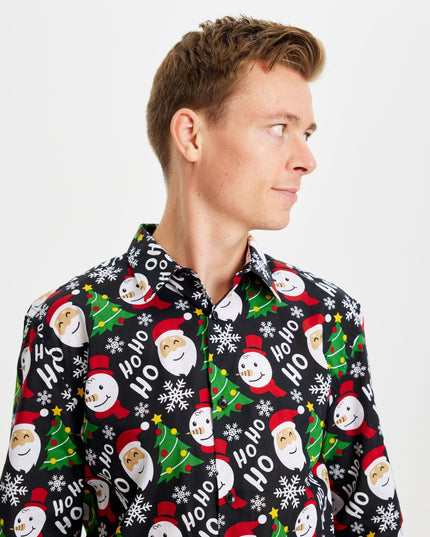 Chemise de Noël noire - Style festif