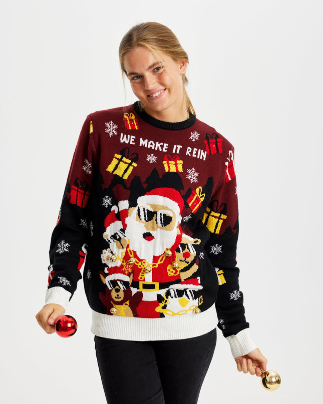 Pull de Noël lumineux pour femmes Make It Rein