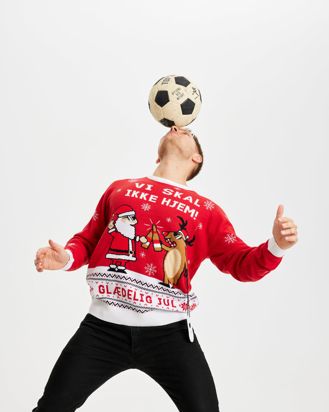 Pull de Noël « On ne rentre pas à la maison » pour hommes