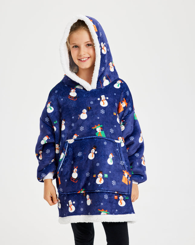 Sweat à capuche Dreamhoodie Bonhomme de neige - Bleu - Enfants