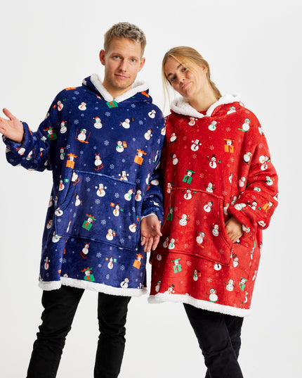 Sweat à capuche bonhomme de neige rouge - HappyHoodies