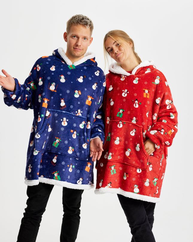 Sweat à capuche bonhomme de neige rouge - HappyHoodies