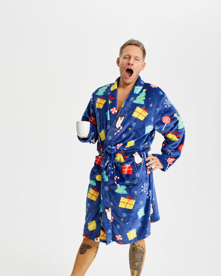 Peignoir bleu marine