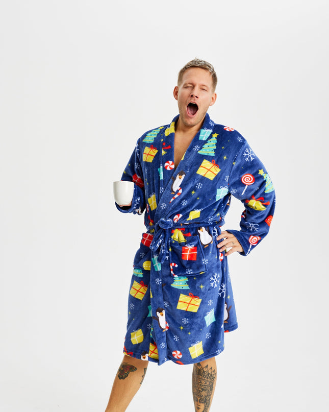 Peignoir bleu marine