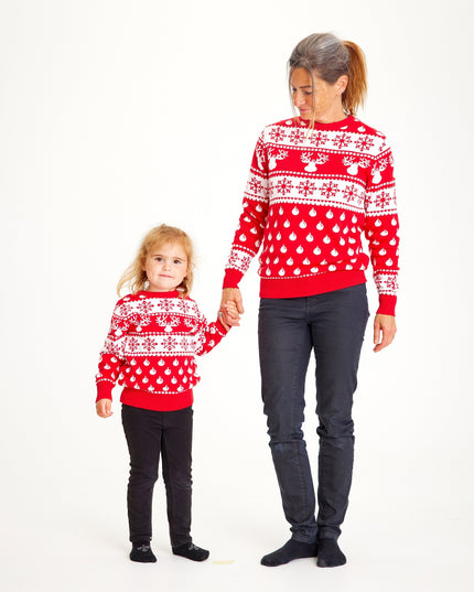 Pull de Noël rouge classique pour enfants - Meilleures ventes