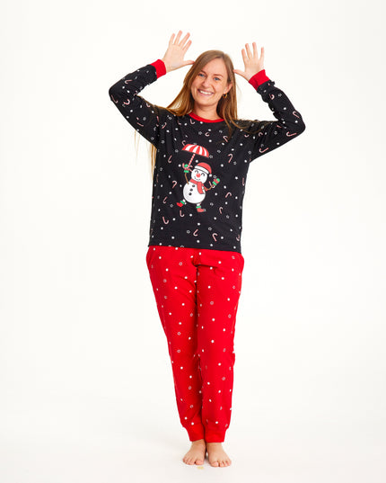 Pyjama de Noël bonhomme de neige volant pour femmes