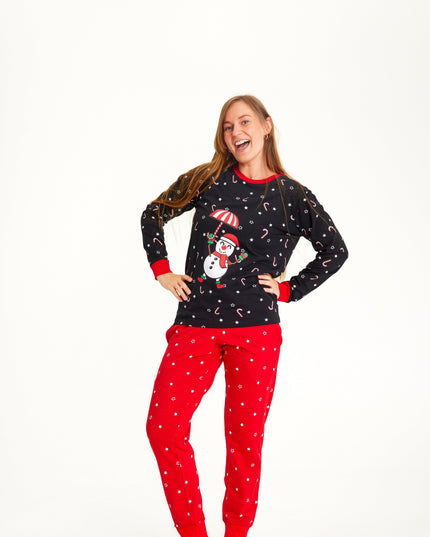 Pyjama de Noël bonhomme de neige volant pour femmes