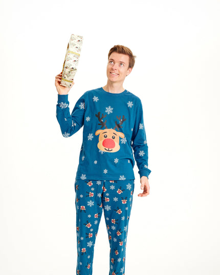 Pyjama de Noël Rudolf Blue - Homme