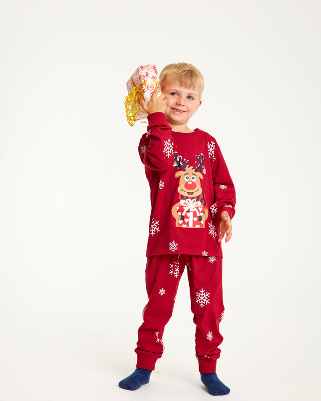 Pyjamas de Noël rouges mignons de Rudolf pour enfants
