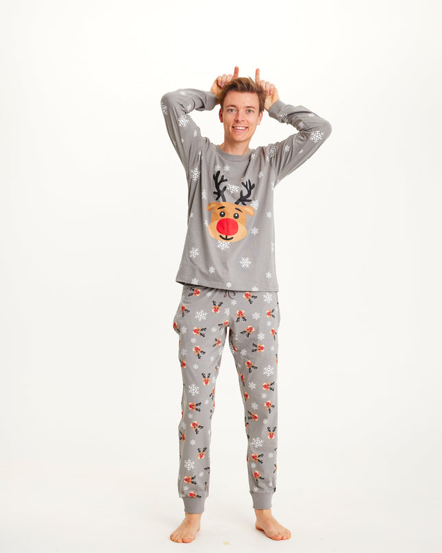 Pyjama de Noël Rudolph gris pour hommes