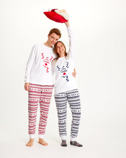 Pyjamas de Noël bleus mignons pour hommes, parfaits pour les soirées festives