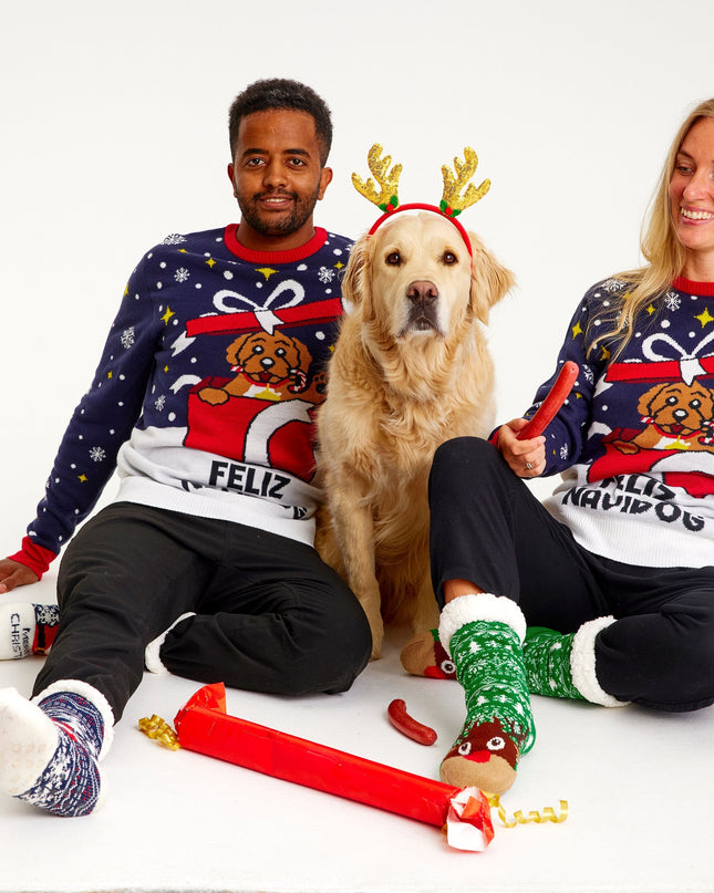 Pull de Noël Feliz Navidog pour homme - Meilleures ventes