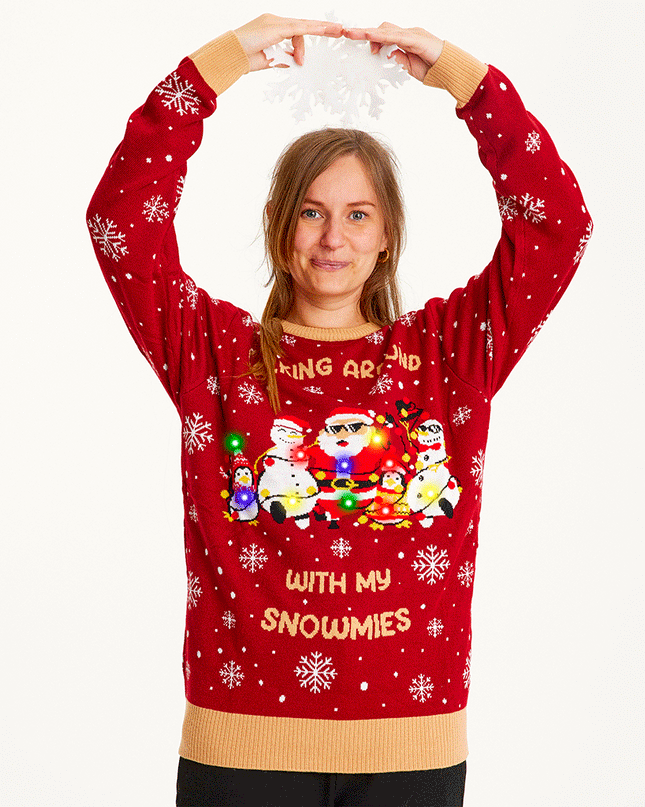 Pull pour femmes « Walking Around With My Snowmies »