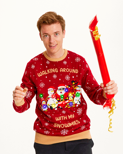 Pull pour hommes « Walking Around With My Snowmies »