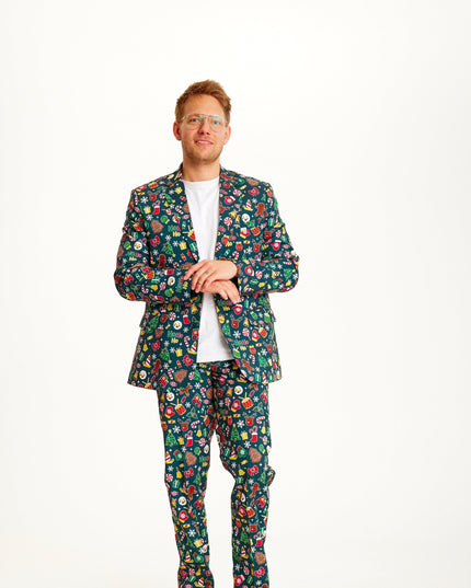 Le superbe costume de Noël vert pour hommes