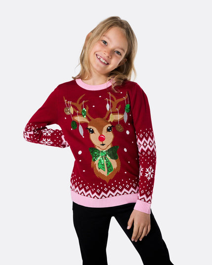 Pull de Noël pour enfants avec des rennes