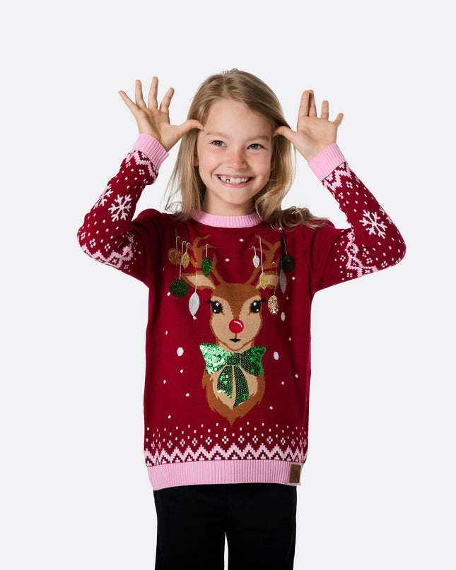 Pull de Noël pour enfants avec des rennes