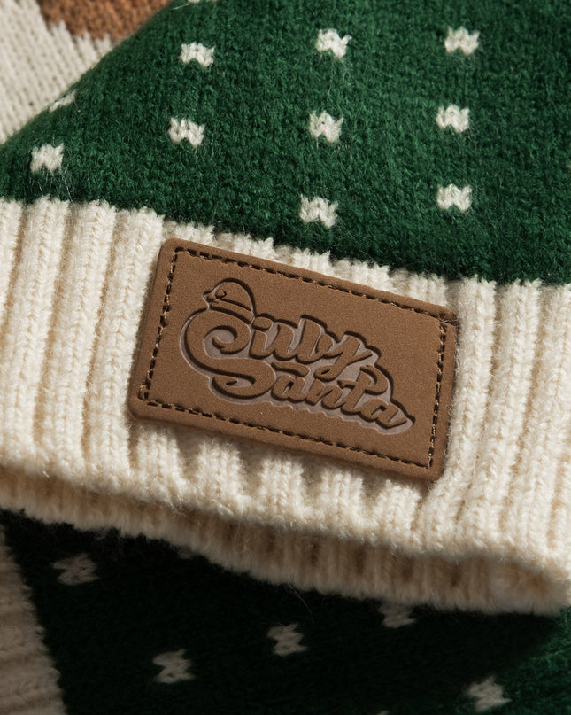 Pull de Noël vert rétro à motif de rennes pour enfants