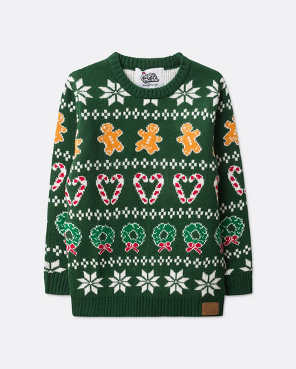 Pull de Noël vert pour enfants et famille | Vêtements de fêtes assortis