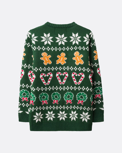 Pull de Noël vert pour enfants et famille | Vêtements de fêtes assortis