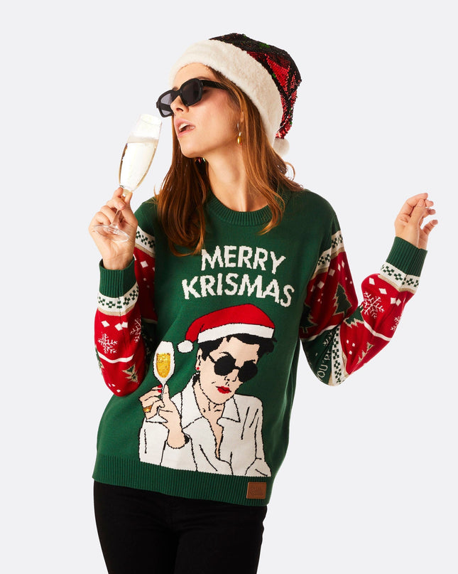 Pull de Noël pour femme « Merry Krismas »