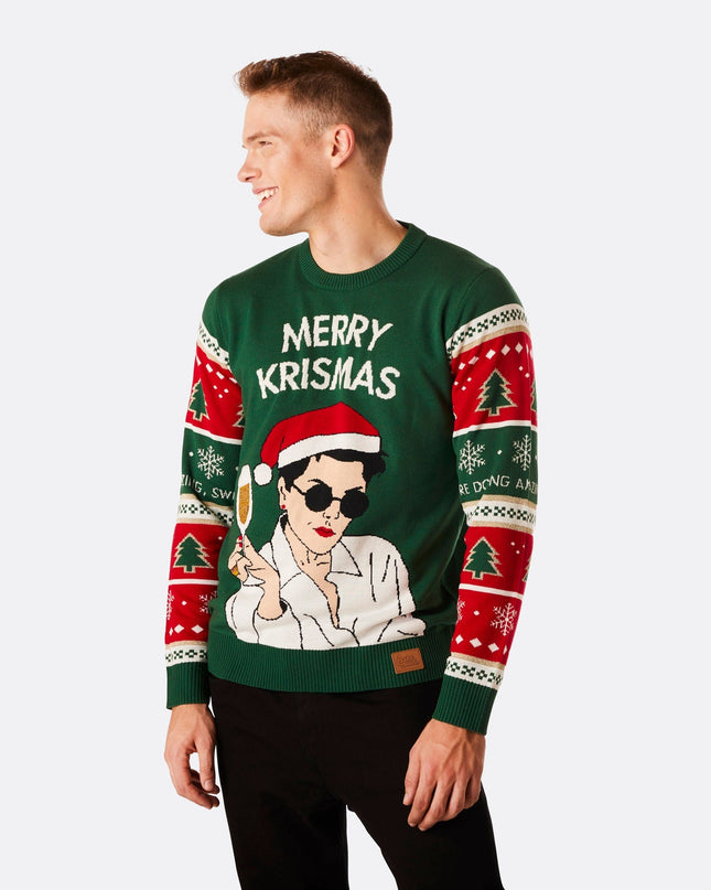 Pull de Noël Merry Krismas pour hommes