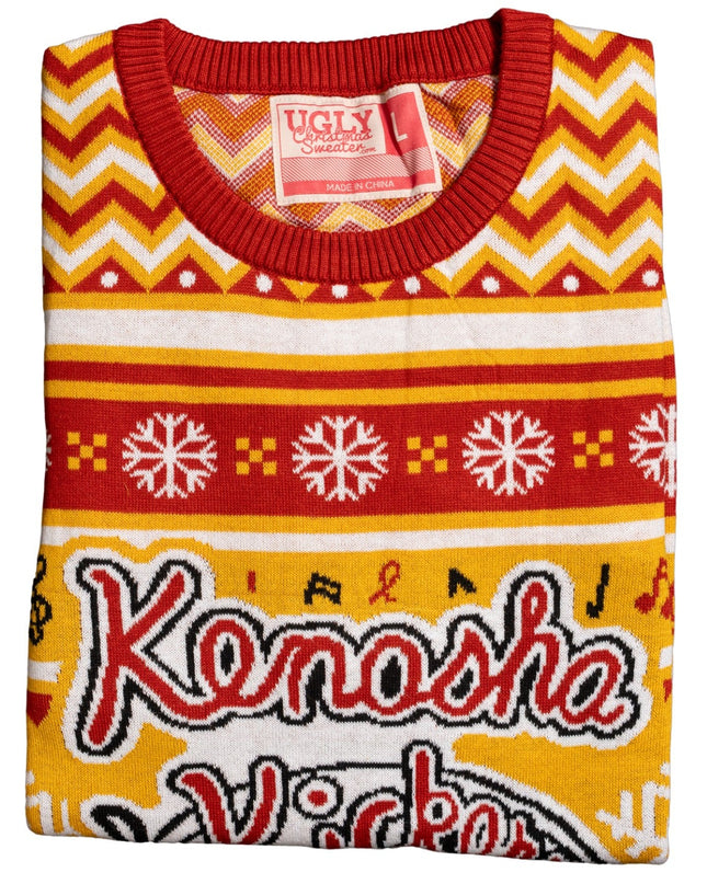 Pull de Noël moche avec le logo du groupe Kenosha Kickers