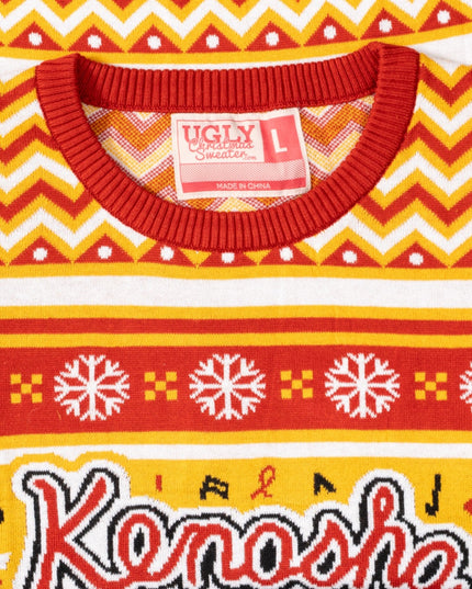 Pull de Noël moche avec le logo du groupe Kenosha Kickers