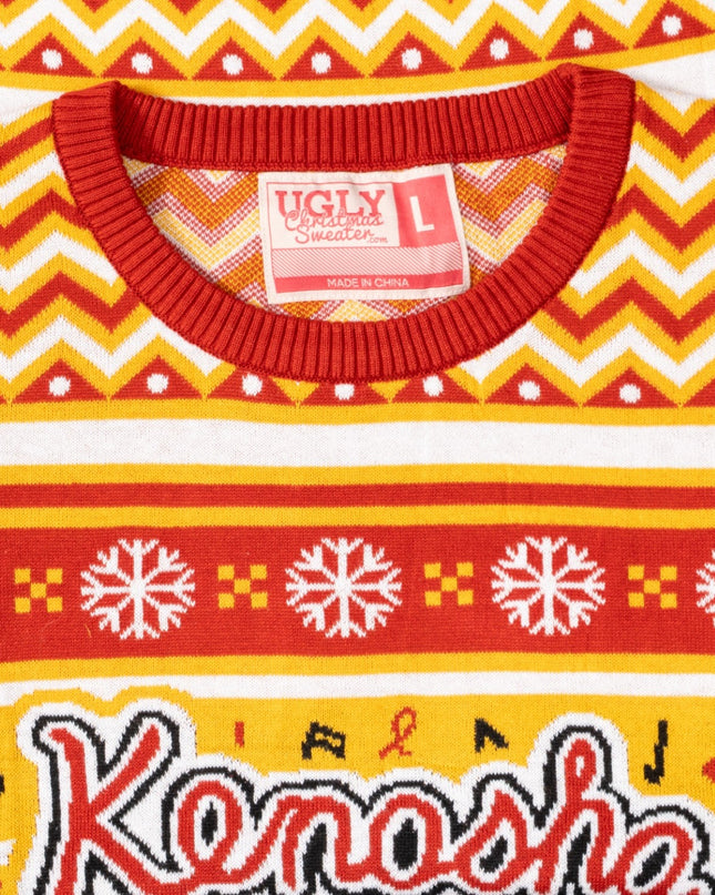 Pull de Noël moche avec le logo du groupe Kenosha Kickers