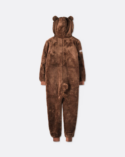 Grenouillère ours en peluche marron pour enfant