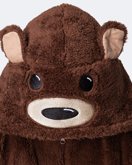 Grenouillère ours en peluche marron pour enfant