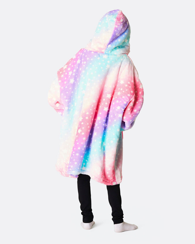 Sweat à capuche rose arc-en-ciel pour enfants