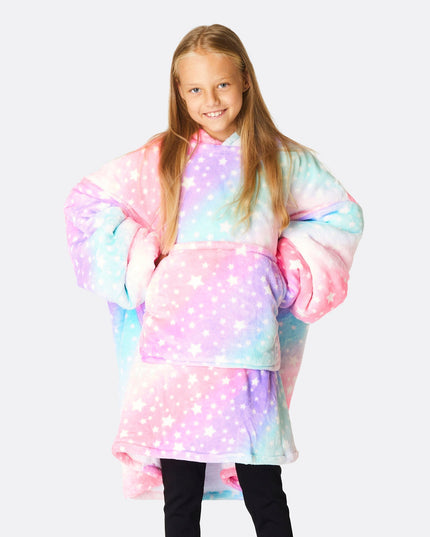 Sweat à capuche rose arc-en-ciel pour enfants