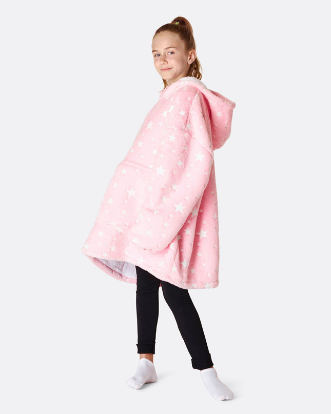 Sweat à capuche HappyHoodie rose étoiles pour enfants