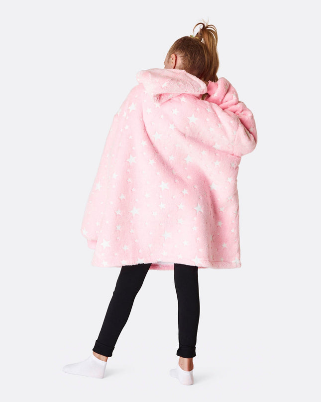 Sweat à capuche HappyHoodie rose étoiles pour enfants