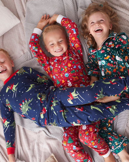 Pyjama de Noël rouge à col pour enfants