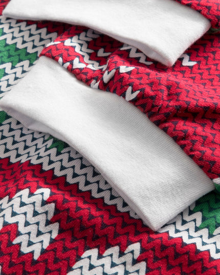 Salopette de Noël rouge imprimée en tricot pour enfants