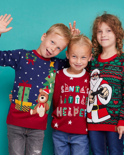 Pull de Noël pour enfants « Petit assistant du Père Noël »