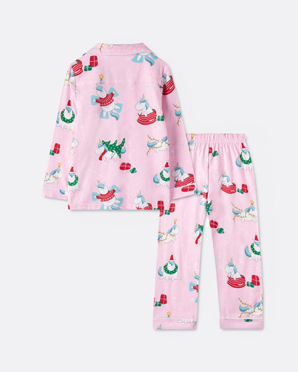 Pyjama de Noël pour enfants avec col licorne pour des nuits douillettes